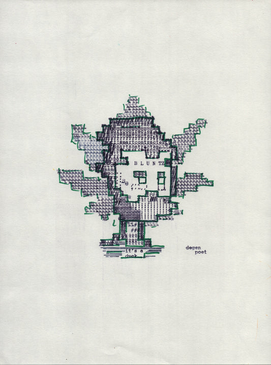 Quekz Bluntz original typewriter artwork