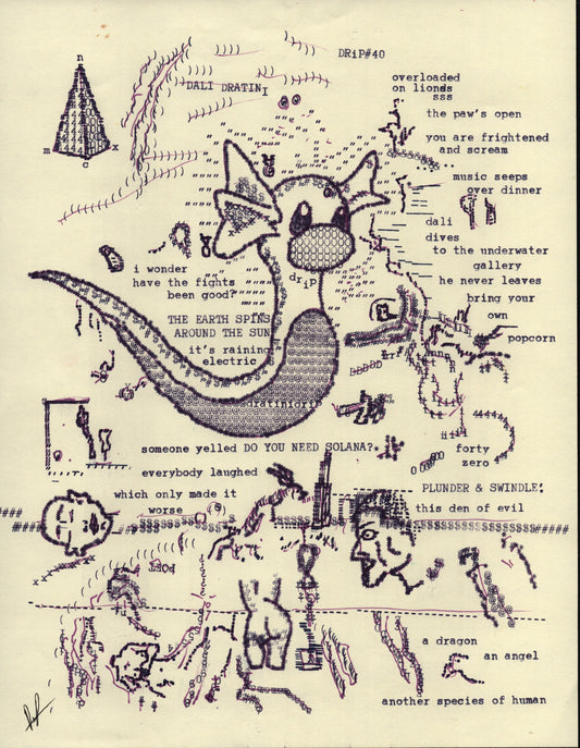 Dali Dratini original typewriter artwork