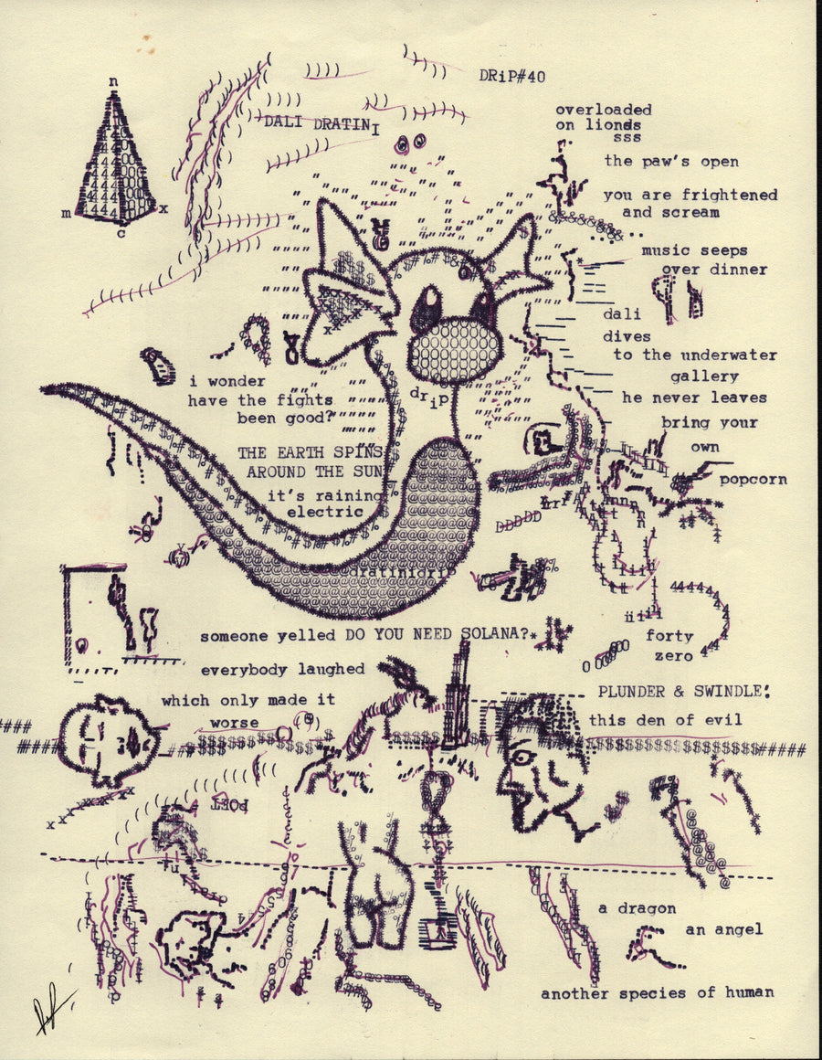 Dali Dratini original typewriter artwork by Degen Poet