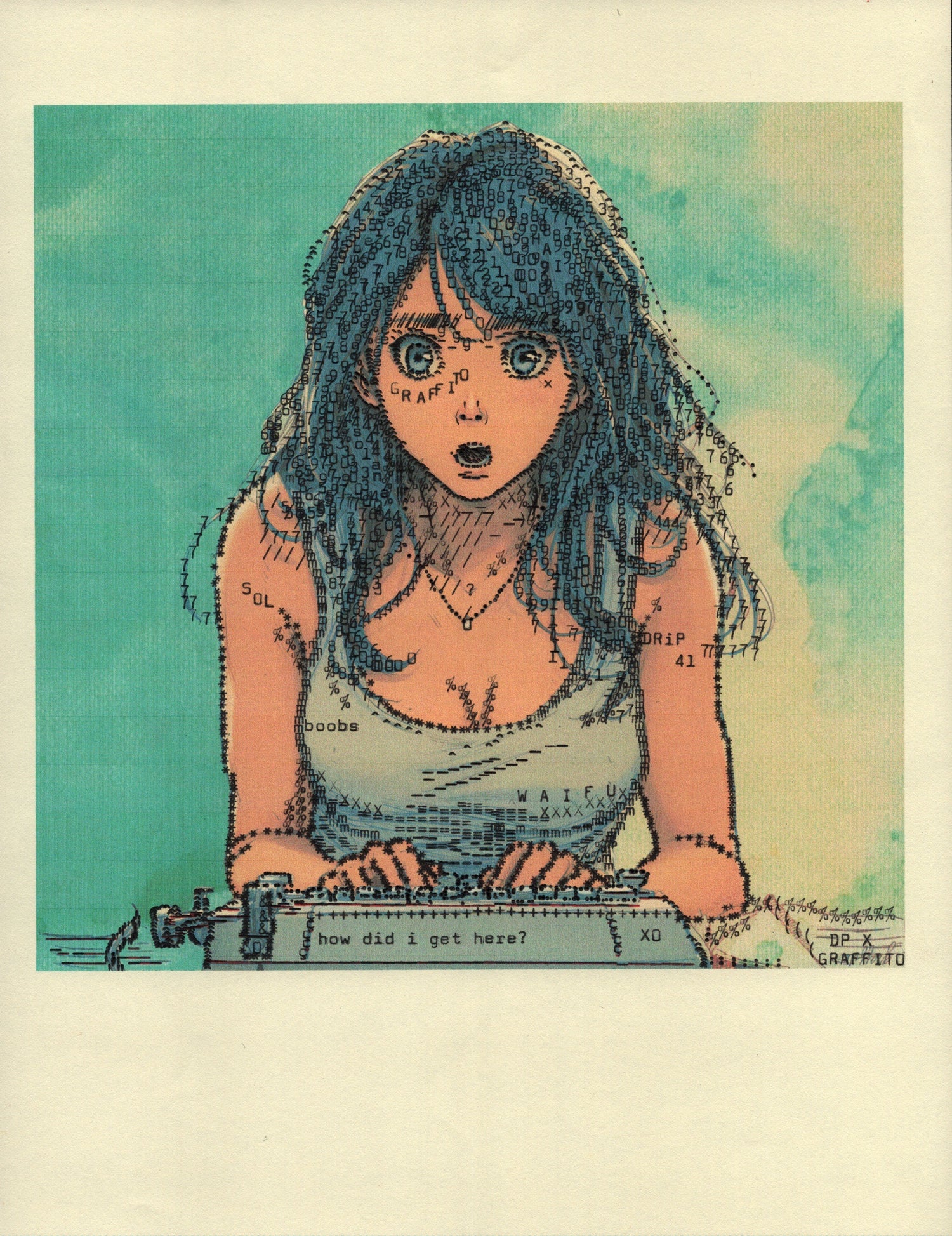 Drop is Due original typewriter artwork
