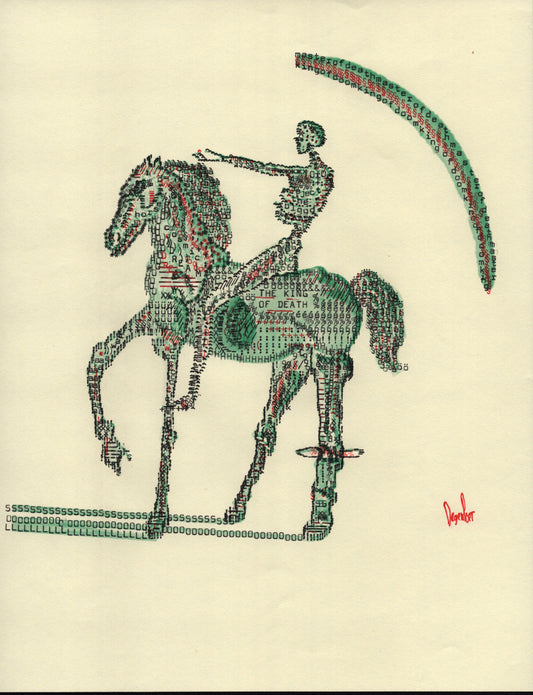 The King of Death original typewriter artwork