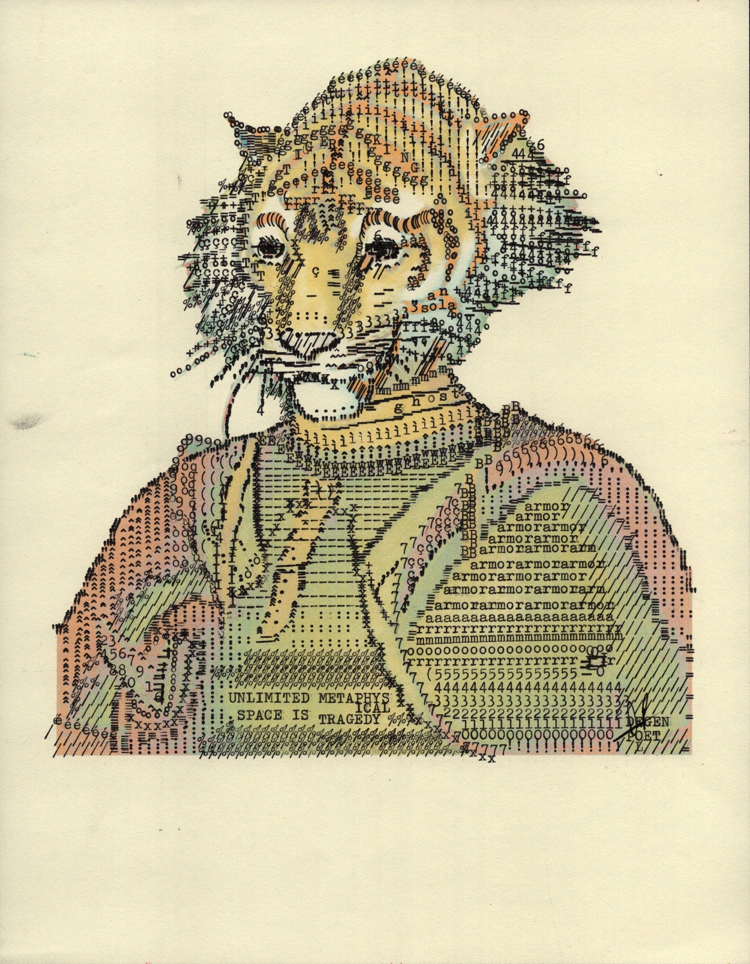 Tiger King original typewriter artwork
