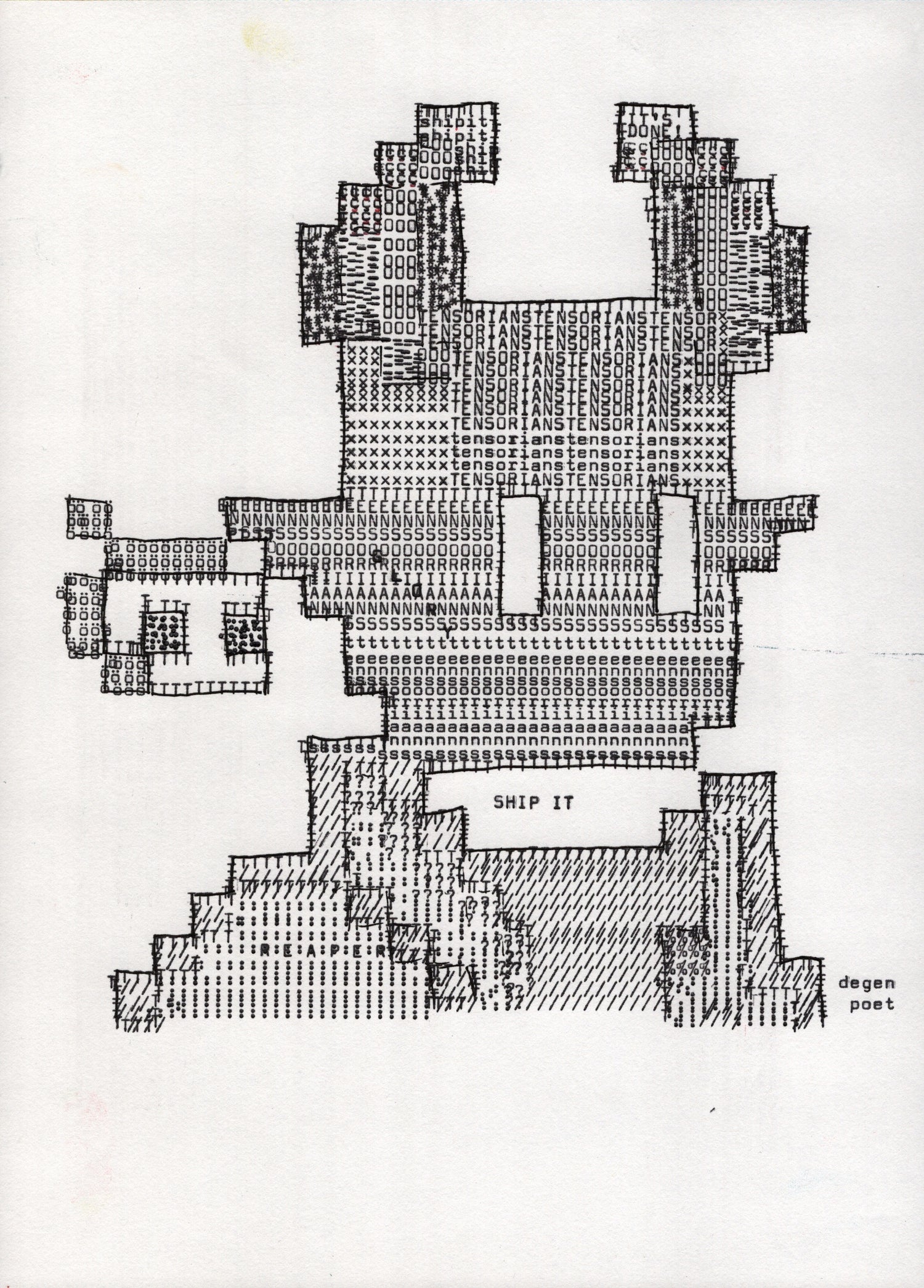 Tensorian Devil original typewriter artwork