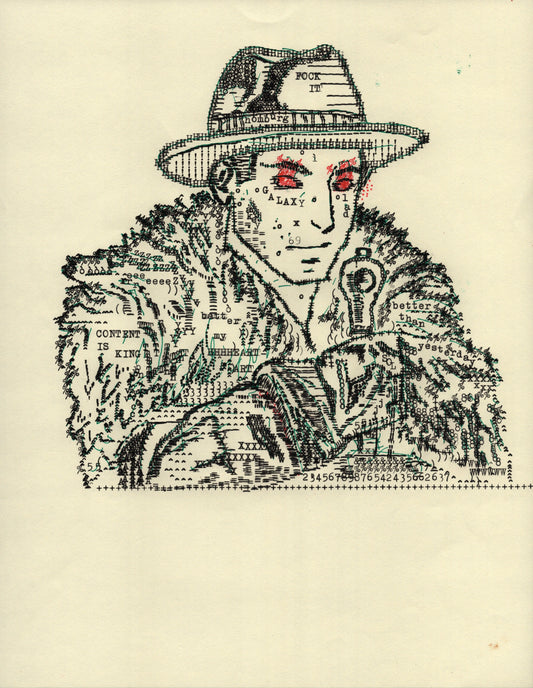 Mad Jakey original typewriter artwork