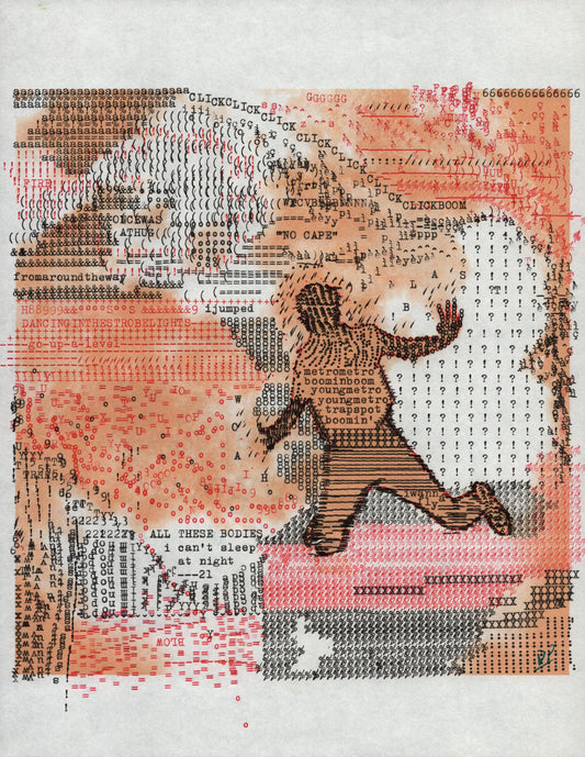 No Cape original typewriter artwork