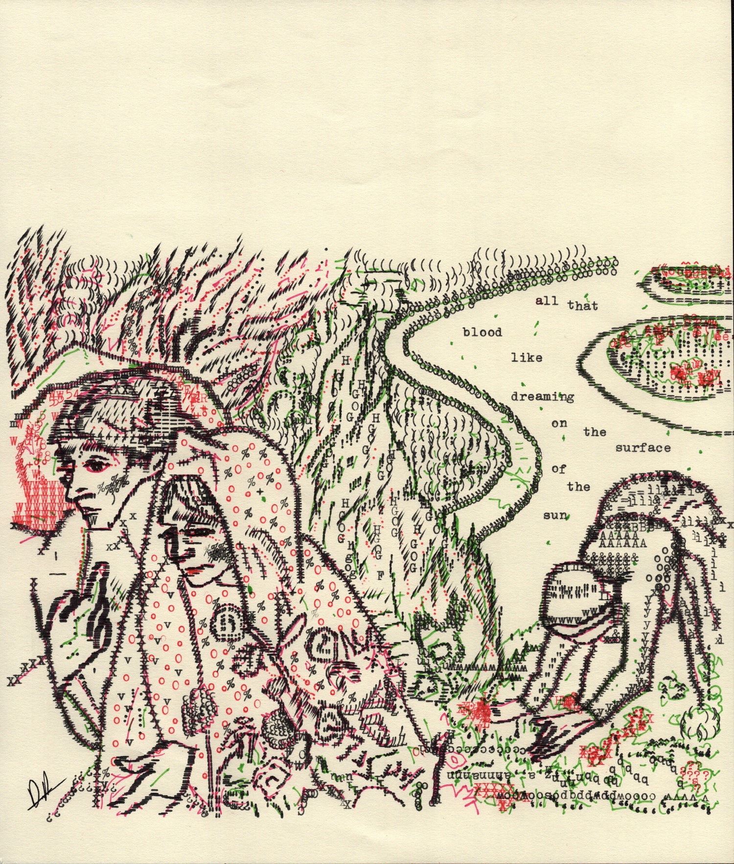 Sunwalker original typewriter artwork