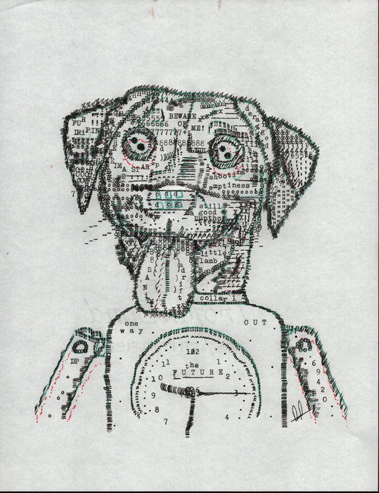 Robo Daphne original typewriter artwork