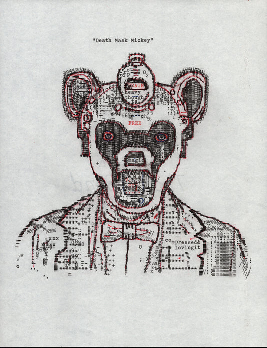 Death Mask Mickey original typewriter artwork
