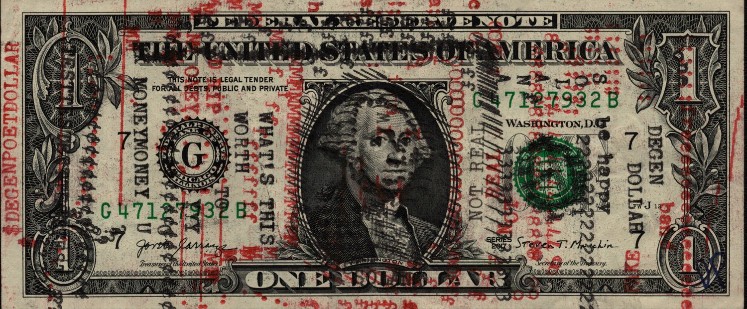 Degen Dollar original typewriter artwork
