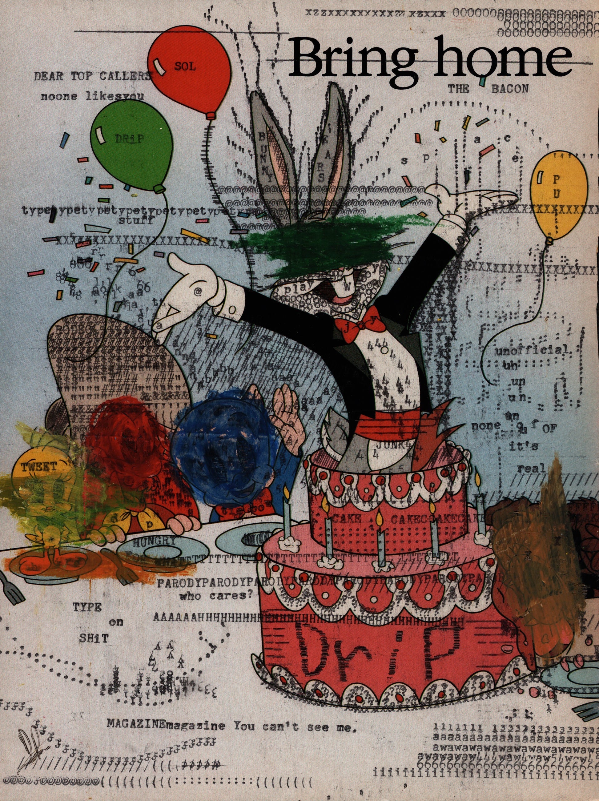 You Can't See Me original typewriter artwork by Degen Poet