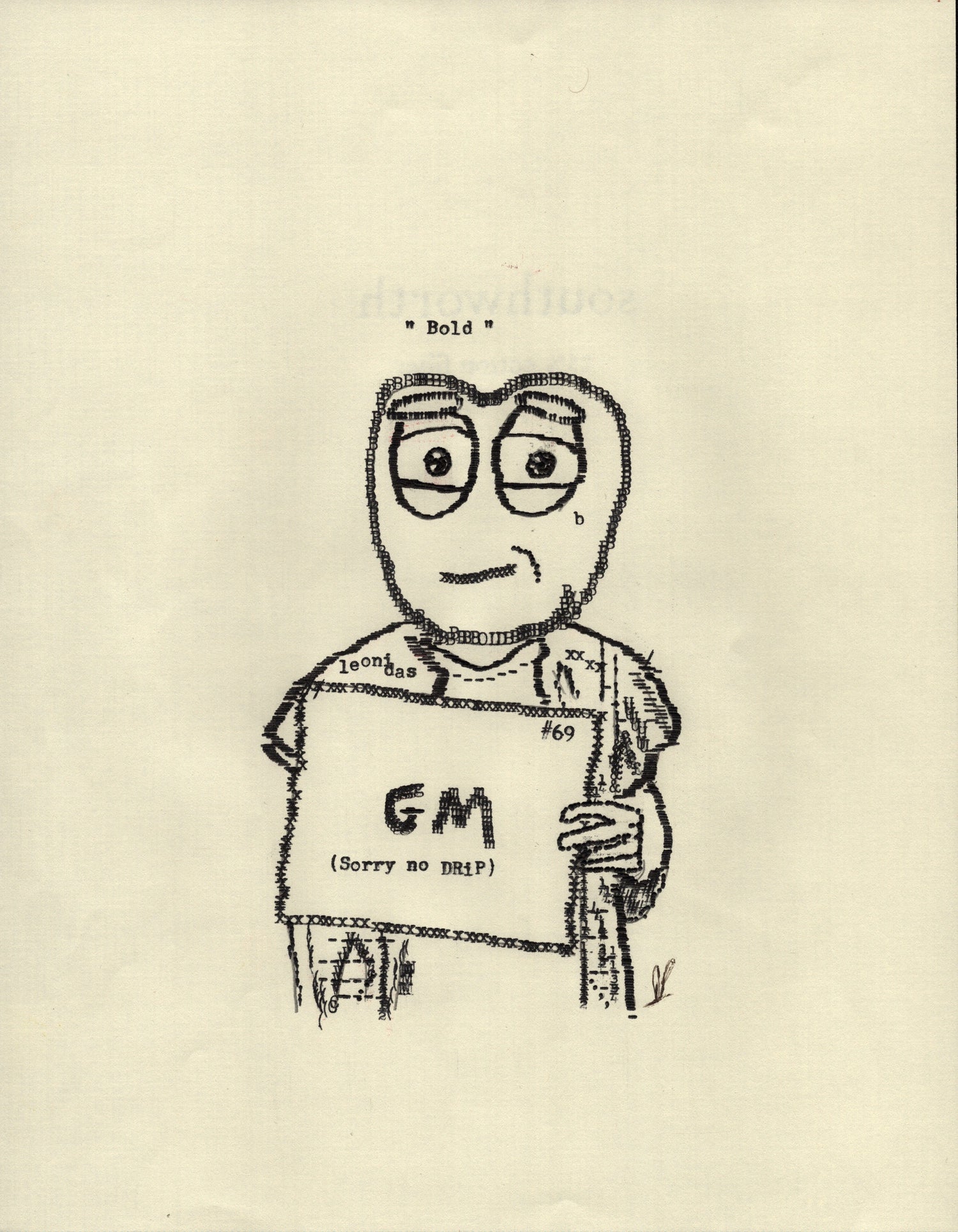 Bold original typewriter artwork