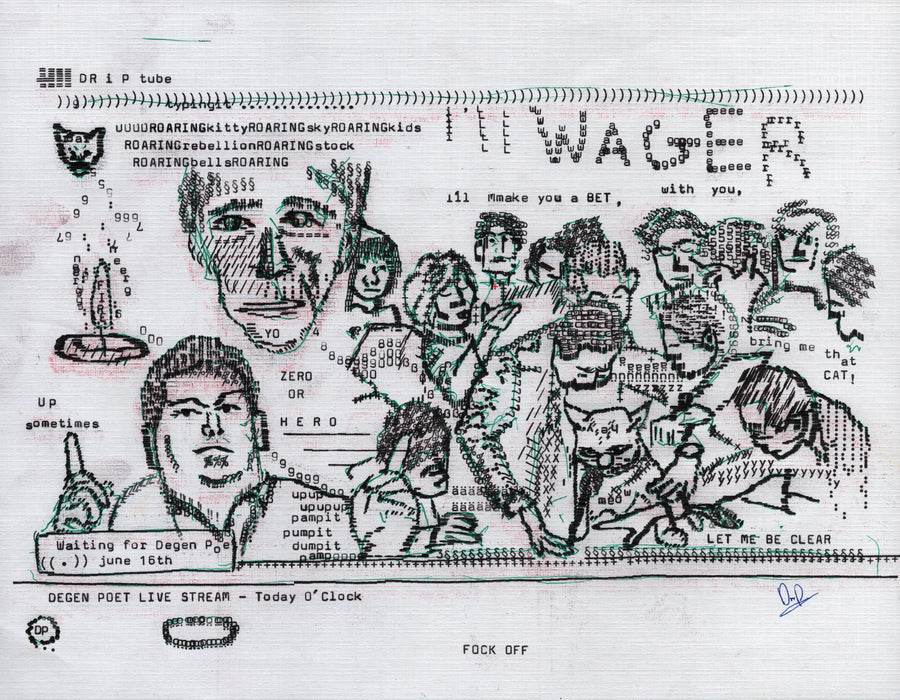 DRiP Tube original typewriter artwork by Degen Poet
