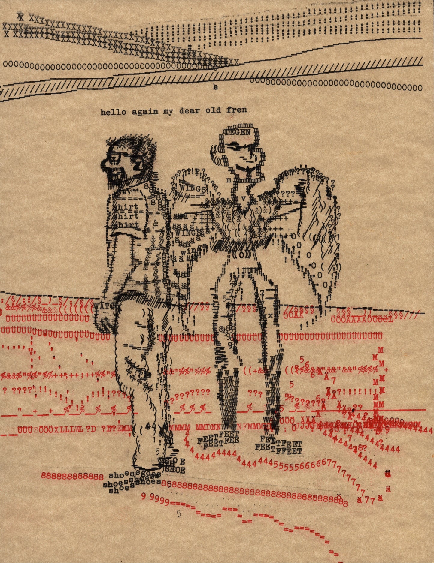 Degen Devil original typewriter artwork by Degen Poet
