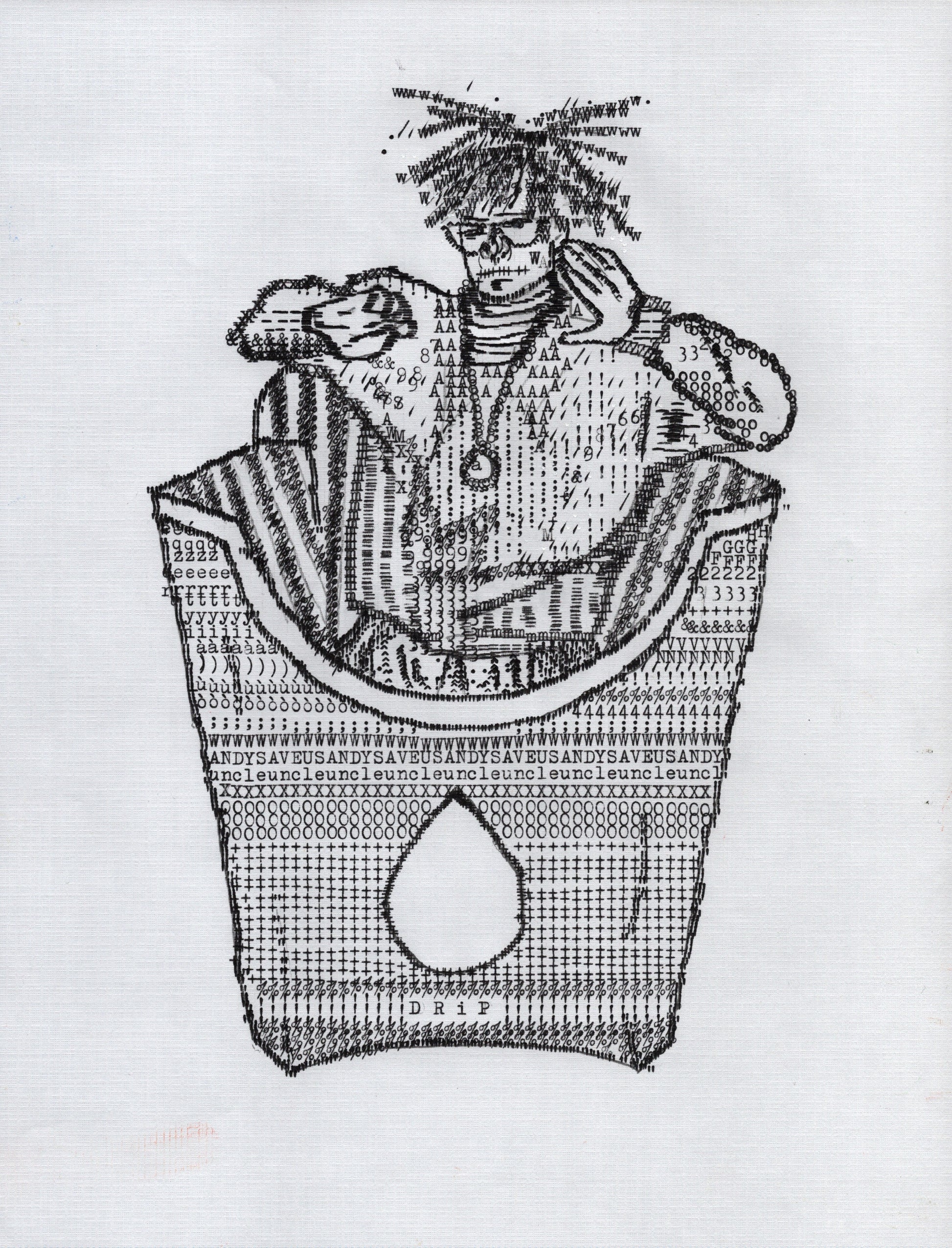 Warhol Fries original typewriter artwork by Degen Poet