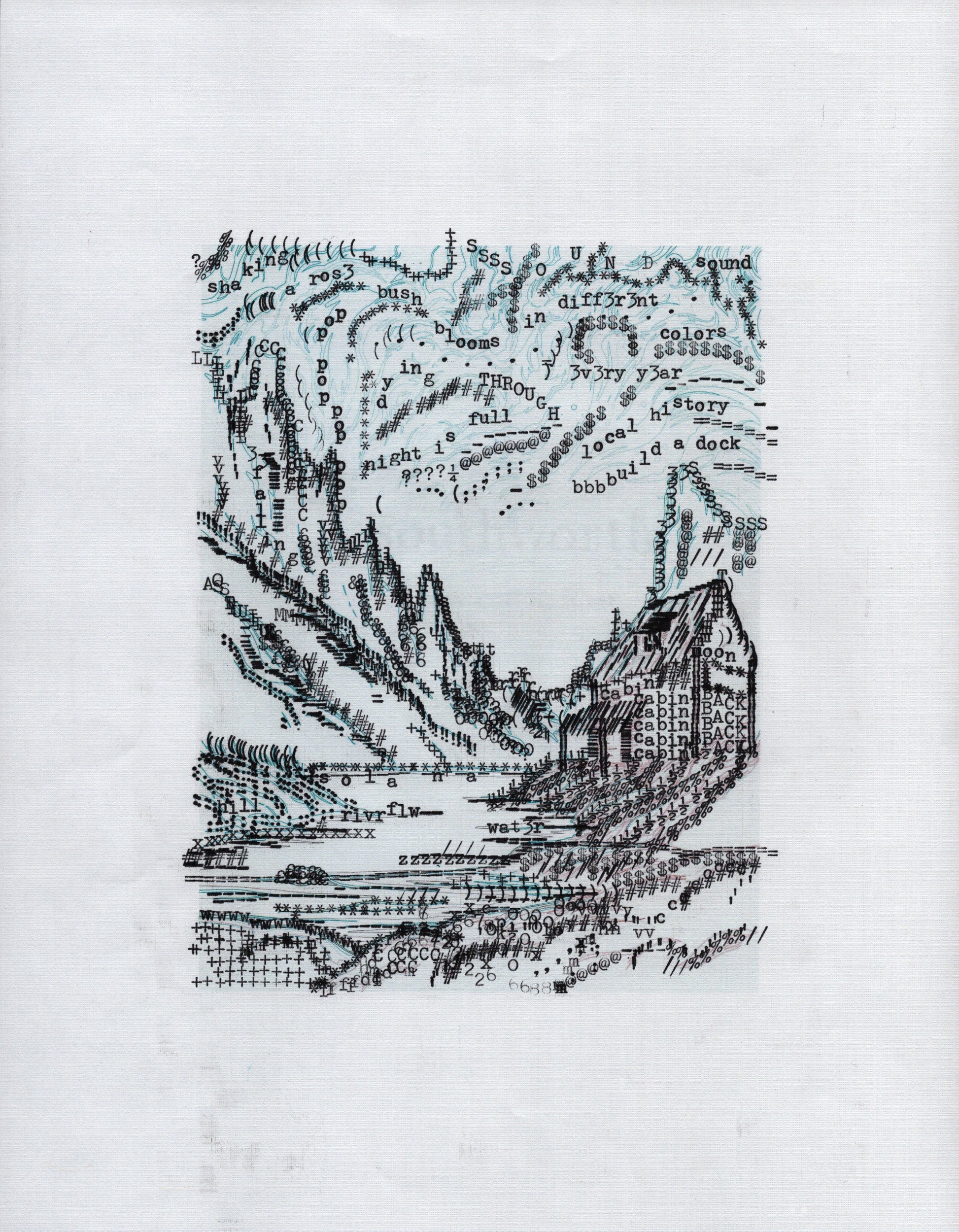 Shaking A Rose Bush original typewriter artwork by Degen Poet