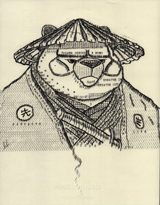 Love Panda original typewriter artwork