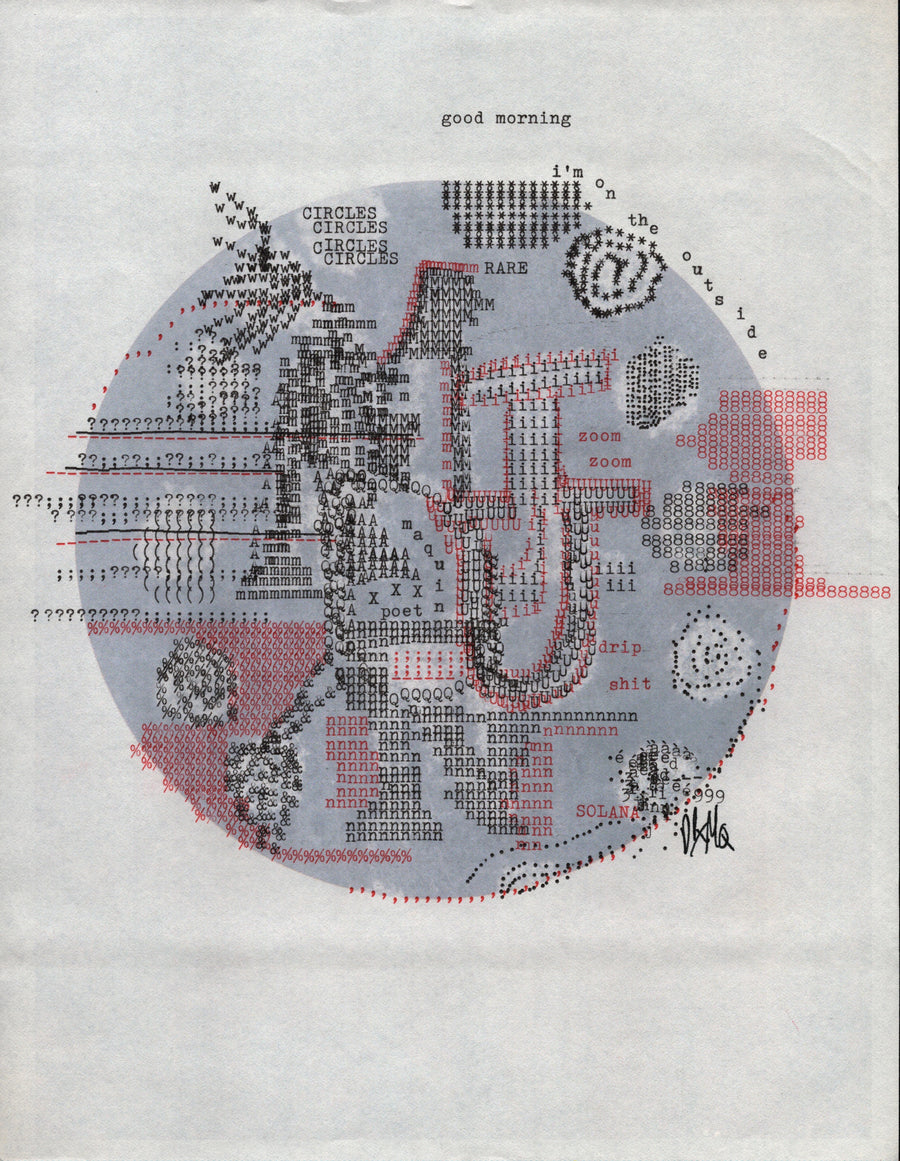 Zoom Zoom original typewriter artwork by Degen Poet