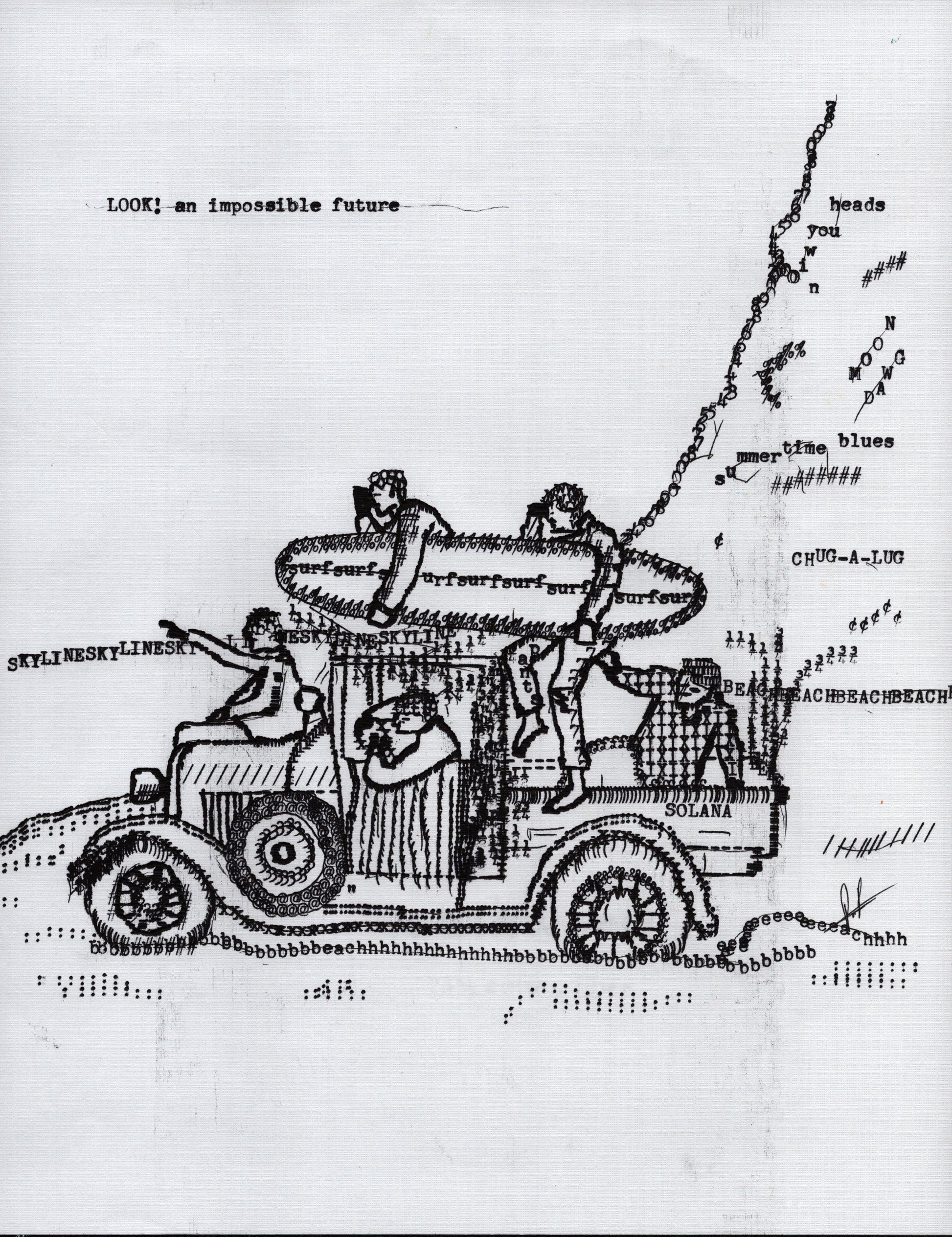 An Impossible Future original typewriter artwork by Degen Poet