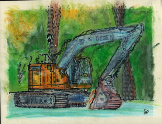 Degen Excavator original typewriter artwork