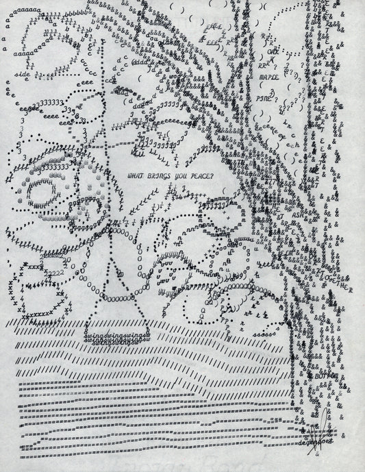 What Brings You Peace? original typewriter artwork