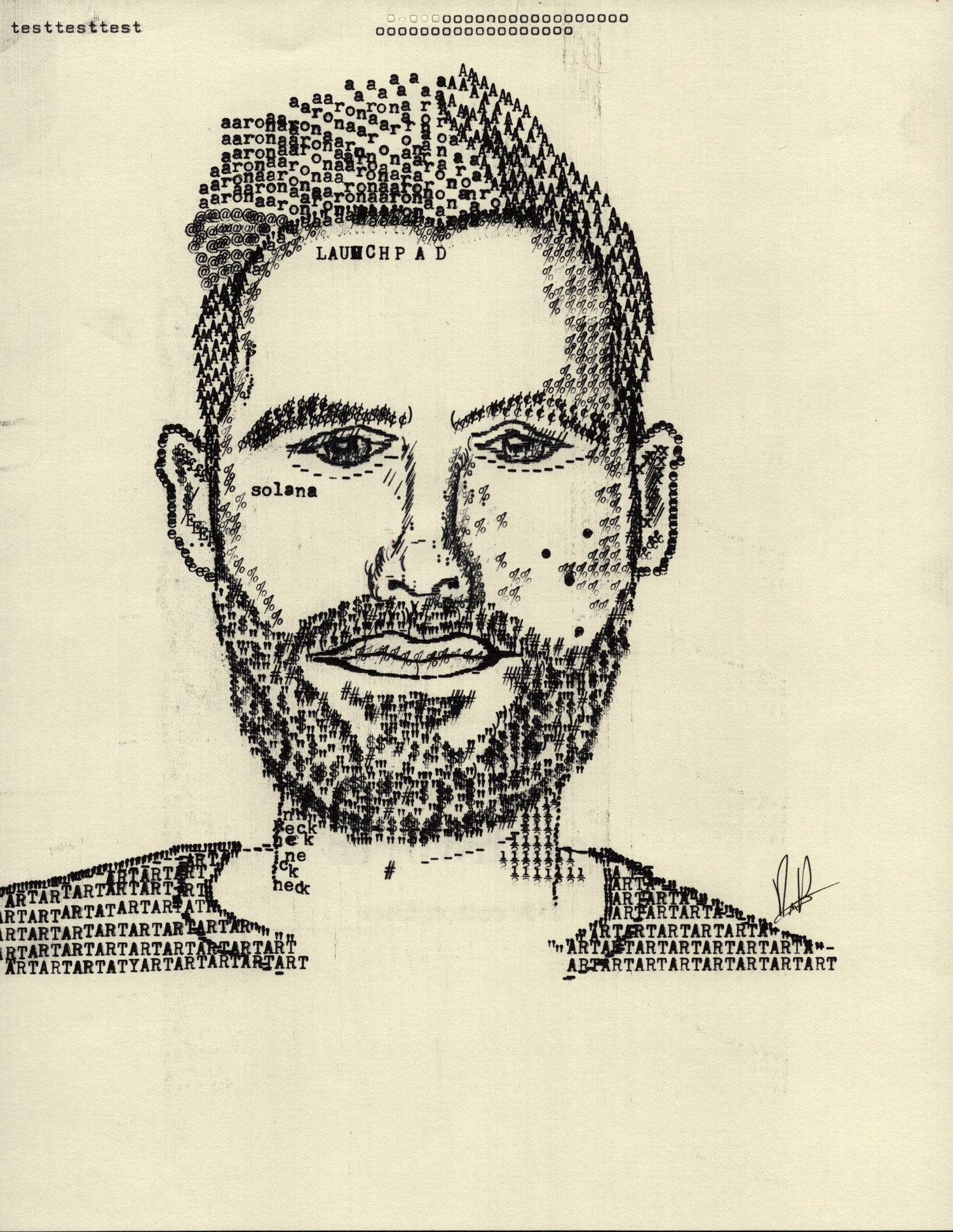 Aaron original typewriter artwork