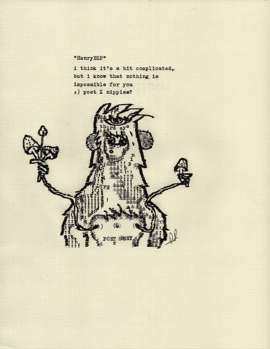 Henry original typewriter artwork by Degen Poet