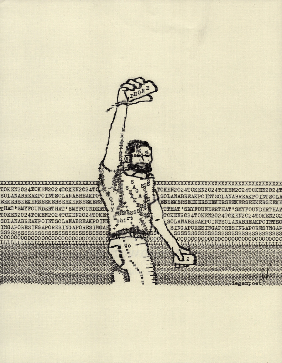 Seeker original typewriter artwork by Degen Poet