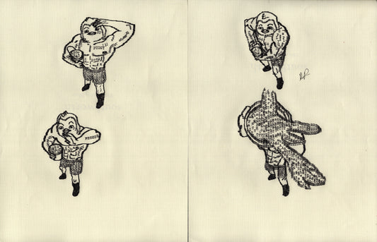 Pudgy Paint Toss original typewriter artwork