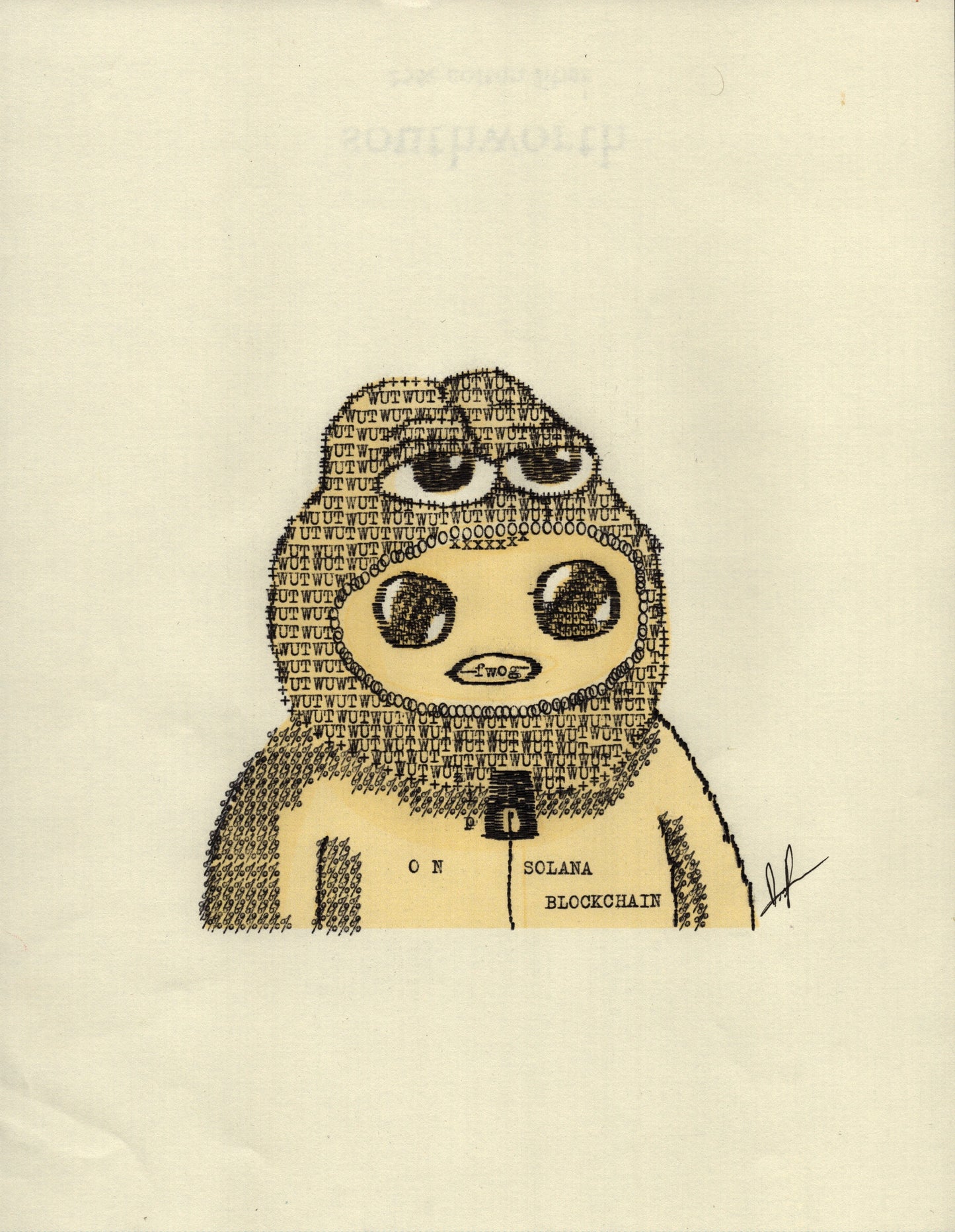 Wut original typewriter artwork by Degen Poet