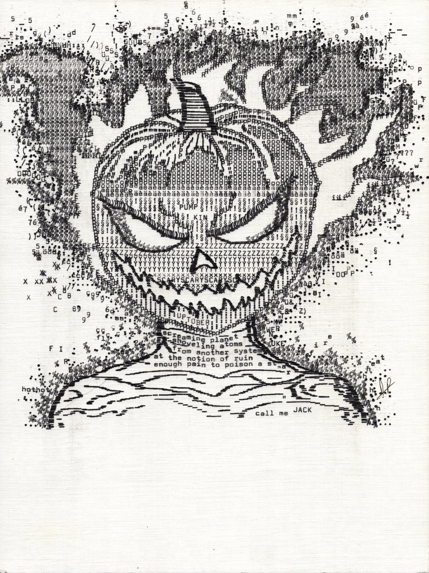 Call Me Jack original typewriter artwork