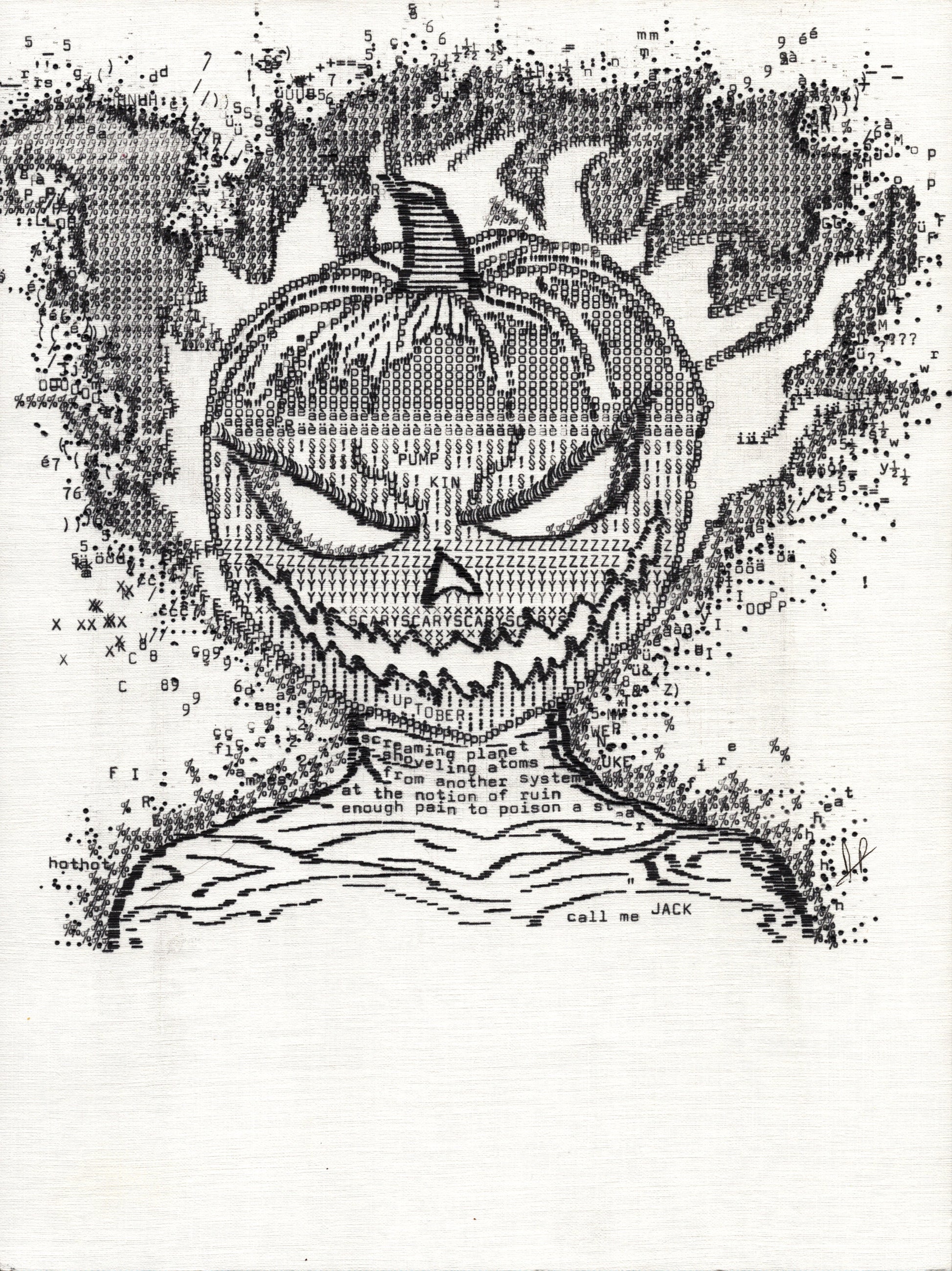 Call Me Jack original typewriter artwork by Degen Poet