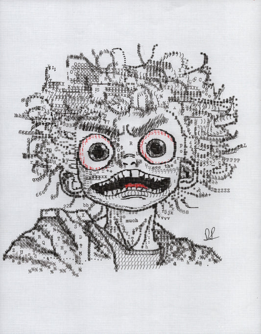 Too Much Gravity original typewriter artwork