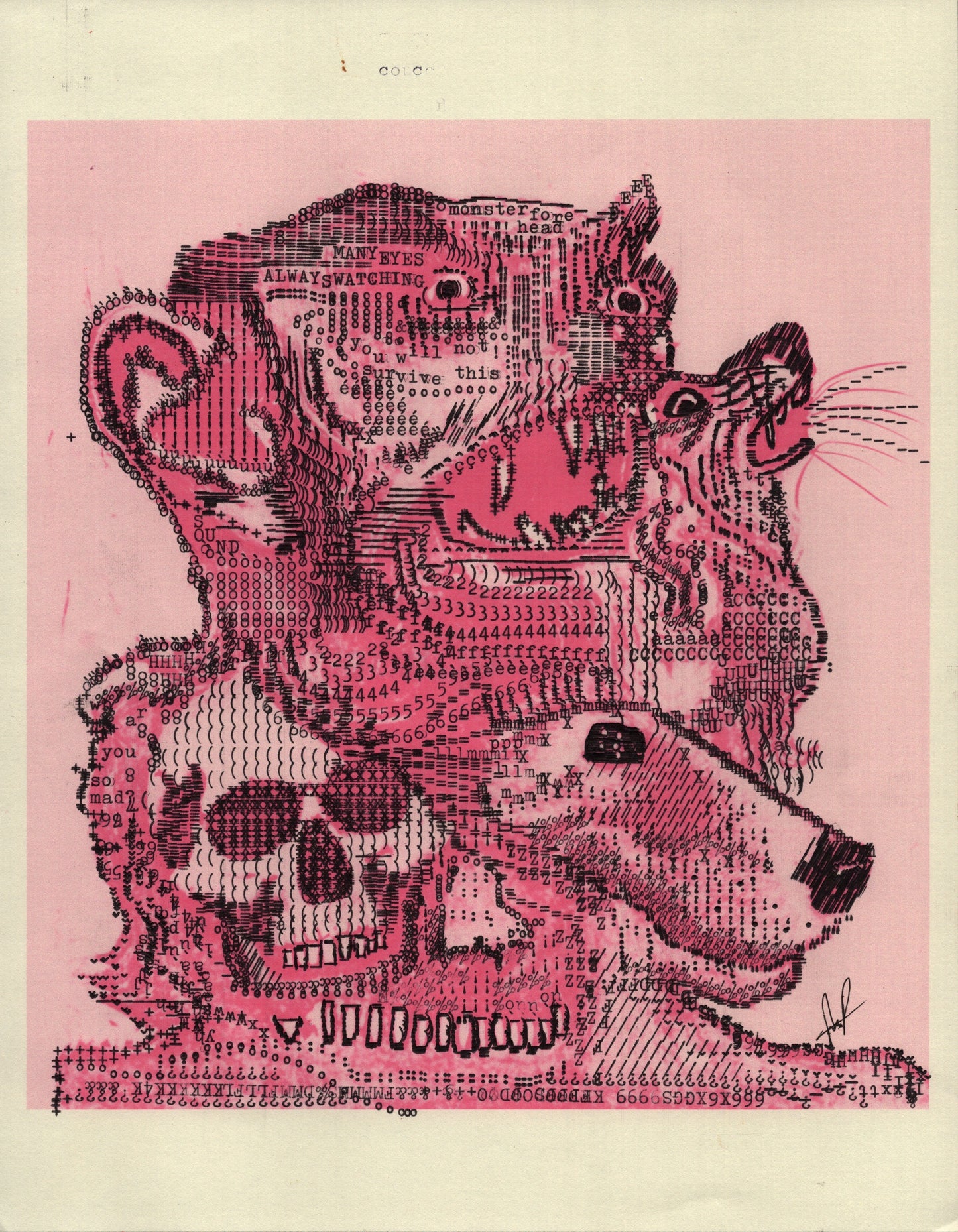 You Will Not Survive This original typewriter artwork by Degen Poet
