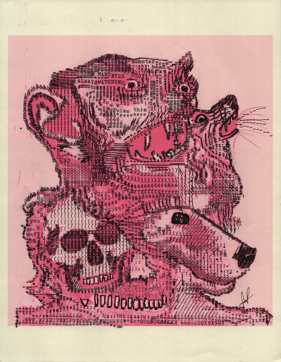 You Will Not Survive This original typewriter artwork by Degen Poet