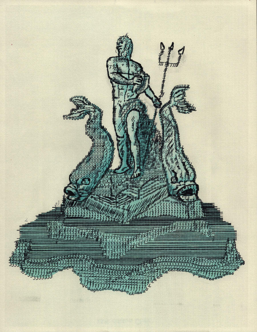 Between A Rock & A Sublime Place original typewriter artwork by Degen Poet