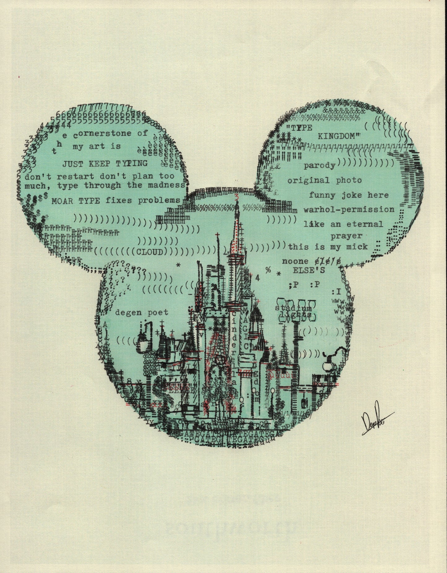 Type Kingdom original typewriter artwork by Degen Poet