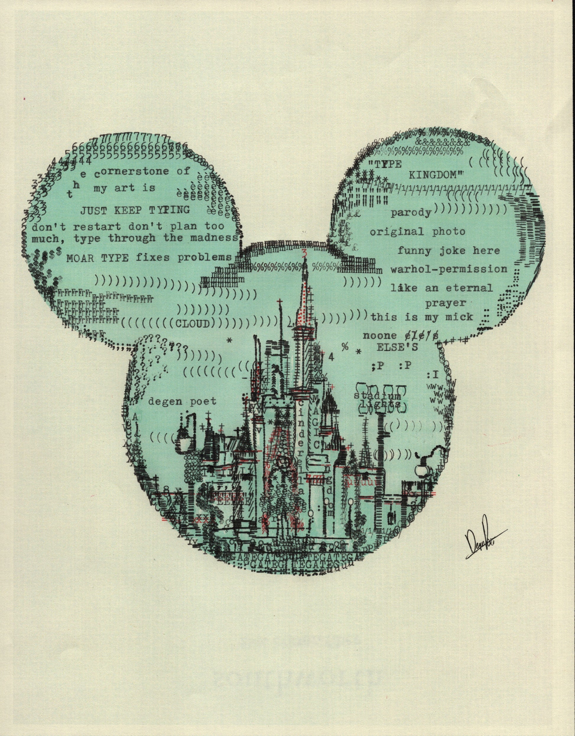 Type Kingdom original typewriter artwork by Degen Poet