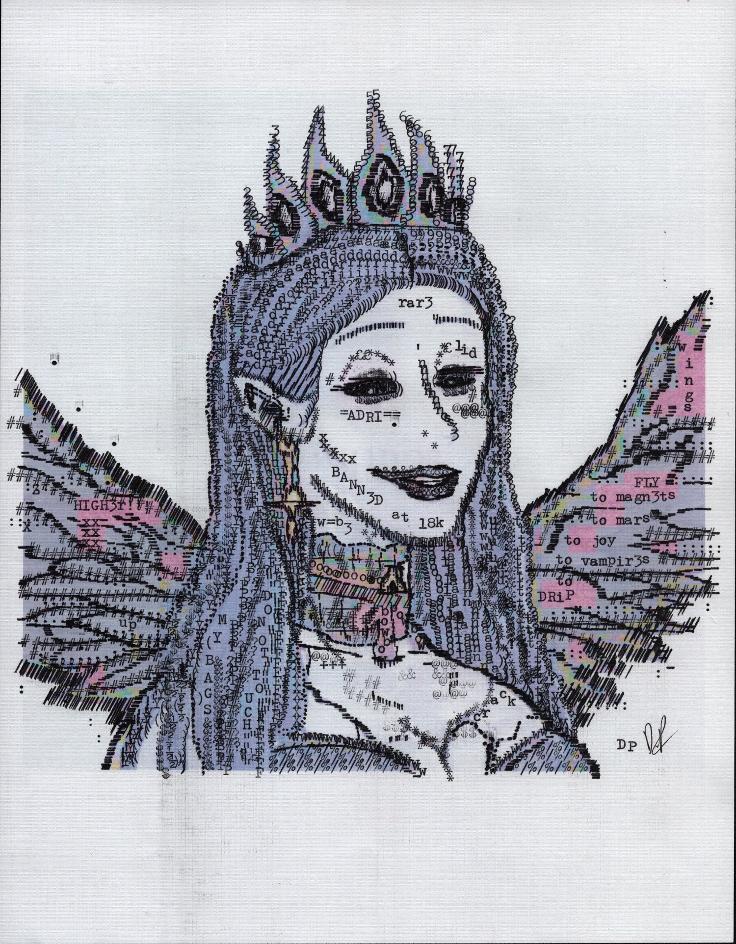 Adri original typewriter artwork