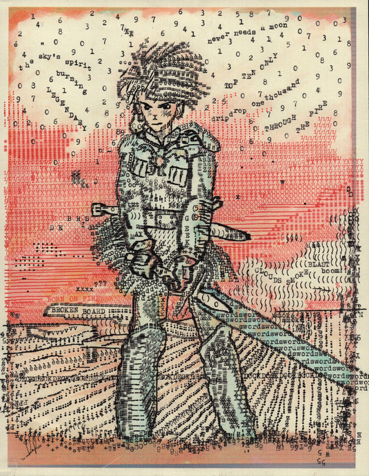 Max Geek original typewriter artwork