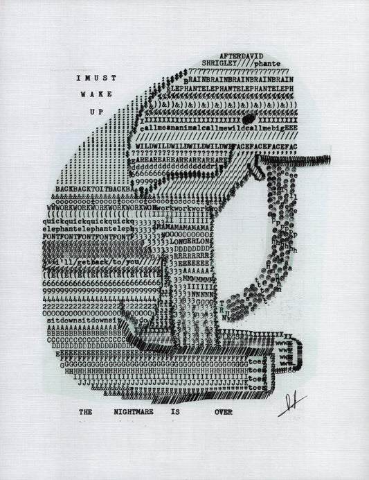 Elefont original typewriter artwork
