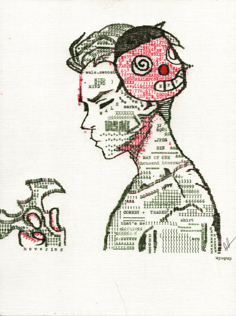 Wale original typewriter artwork by Degen Poet