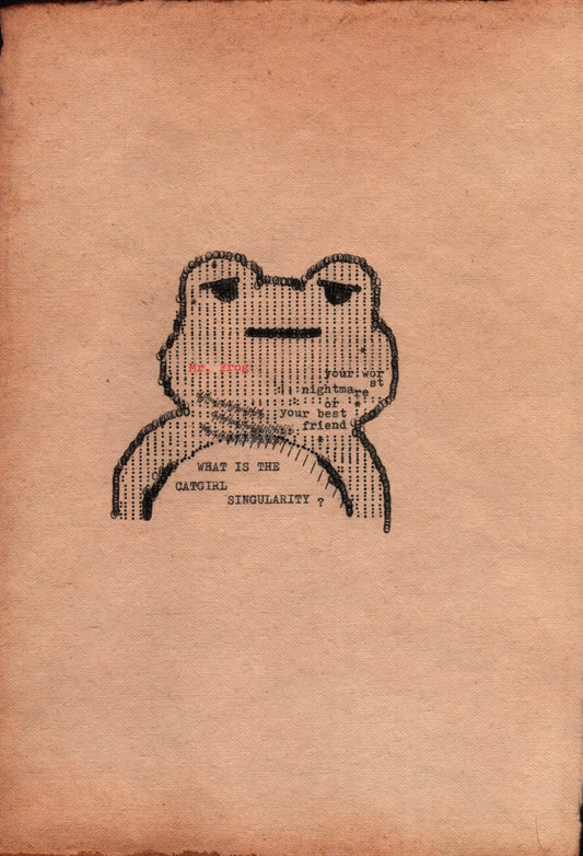 Mr. Frog original typewriter artwork