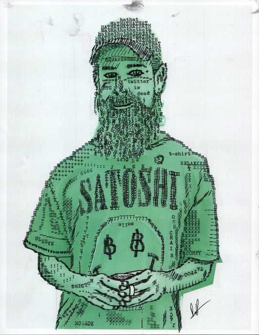 Jack Satoshi original typewriter artwork