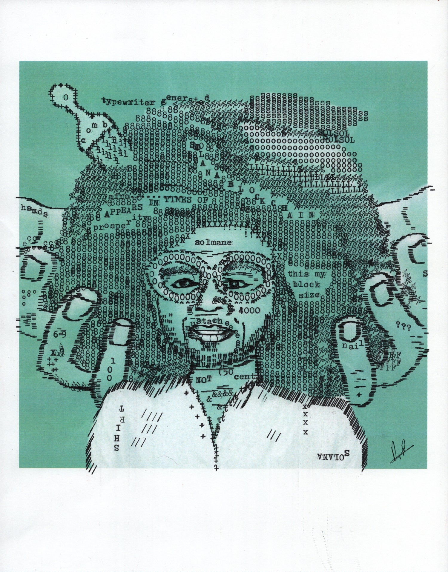 Solmane original typewriter artwork