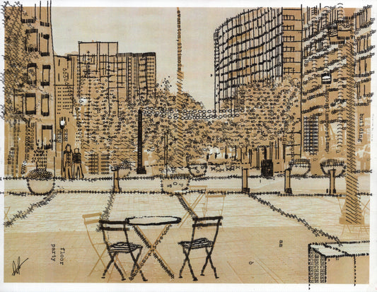Table For Two original typewriter artwork