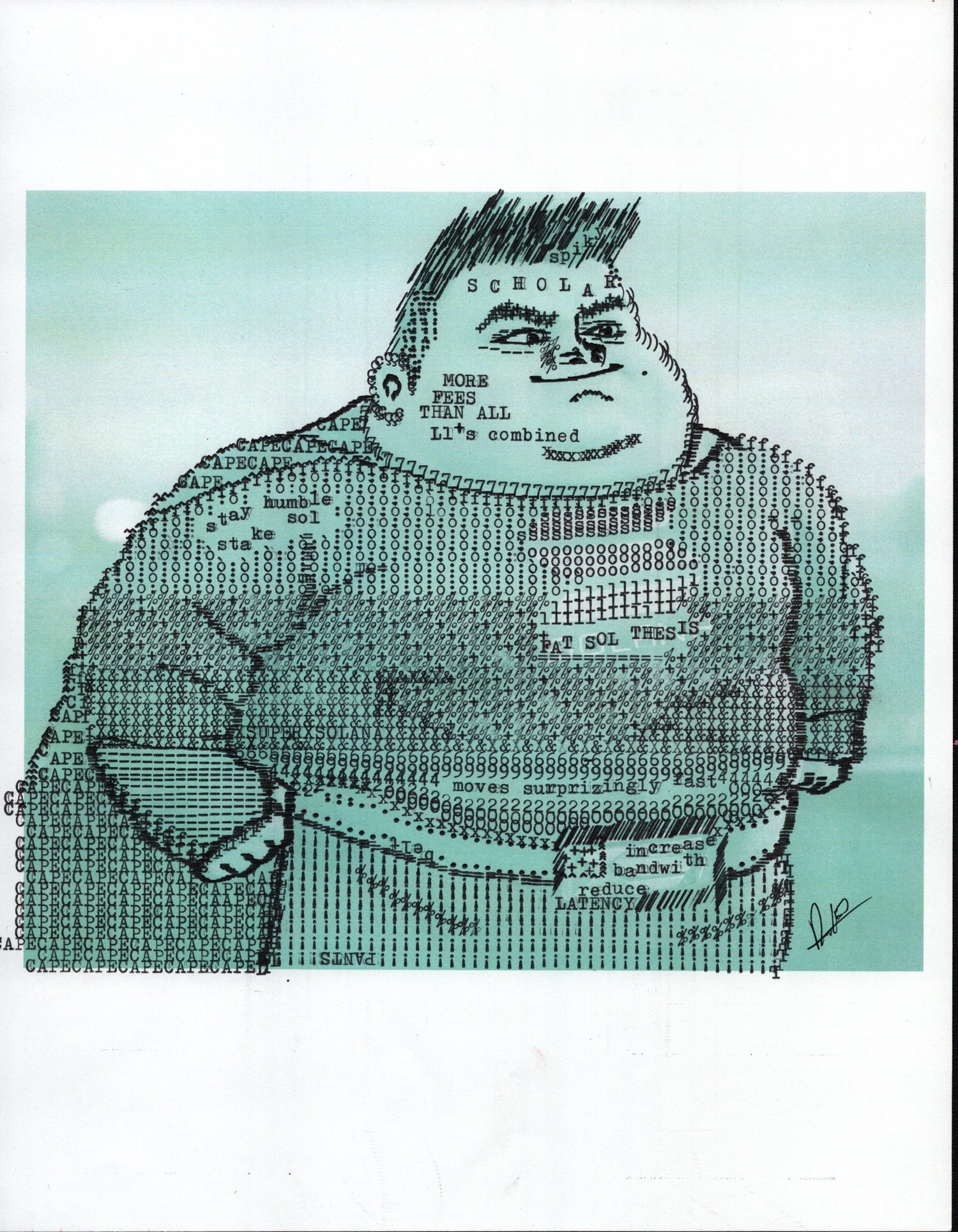 Fat SOL Thesis original typewriter artwork