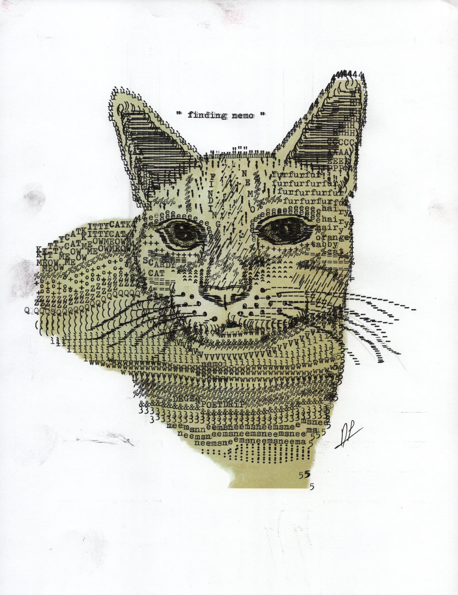 Finding Nemo original typewriter artwork by Degen Poet
