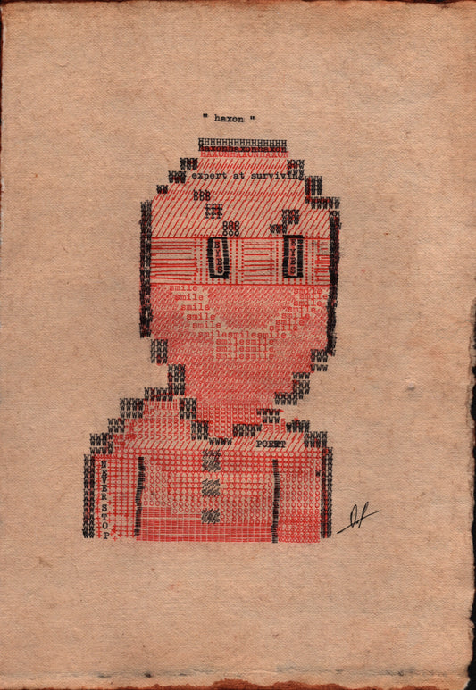 Haxon original typewriter artwork