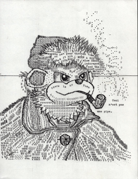 Growlithe original typewriter artwork