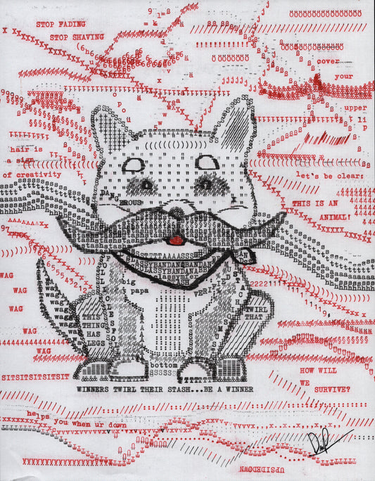 Stash Inu original typewriter artwork
